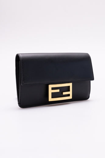 Fendi Flat Baguette Bag Black