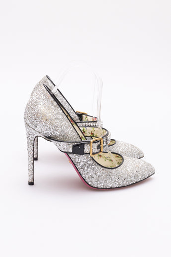 Gucci Sylvie Glitter Mary Jane Heels