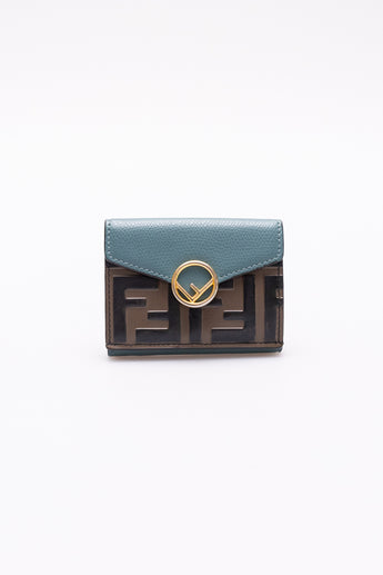 Fendi Trifold Wallet Dark Teal