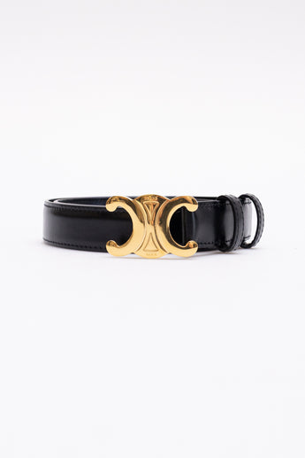 Celine Triomphe 25mm Belt Black