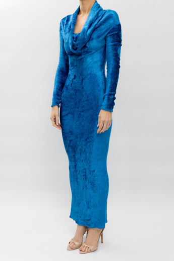 Alaïa Shiny Velvet Off Shoulder Dress