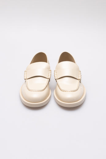 Chanel Leather Loafers Light Beige