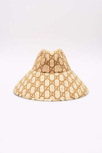 Gucci GG Raffia Wide Brim Hat