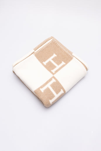 Hermes Avalon Baby Blanket Noisette Moyen/Blanc