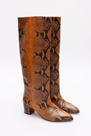 Paris Texas Ruggine Knee High Boots Python