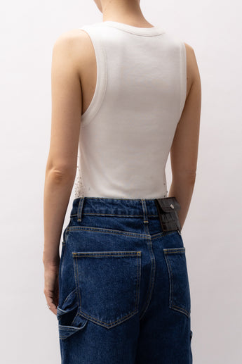 Des Phemmes Crystal Embellished Tank Top