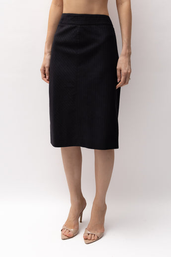 Gucci Vintage Pinstripe Wool Pencil Skirt