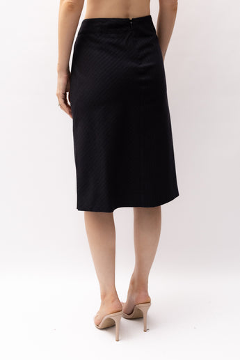 Gucci Vintage Pinstripe Wool Pencil Skirt