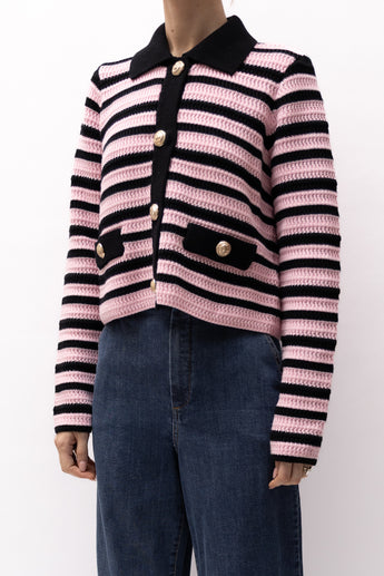 Rebecca Vallance Camille Striped Chunky Knit Jacket