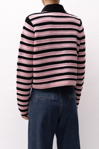 Rebecca Vallance Camille Striped Chunky Knit Jacket