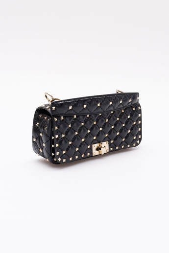 Valentino Rockstud Spike Shoulder Bag Black