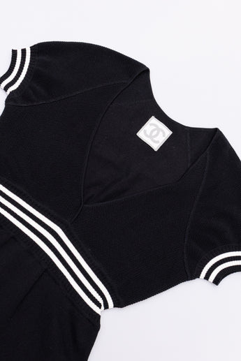 Chanel Vintage Sport Line Dress Noir / Blanc