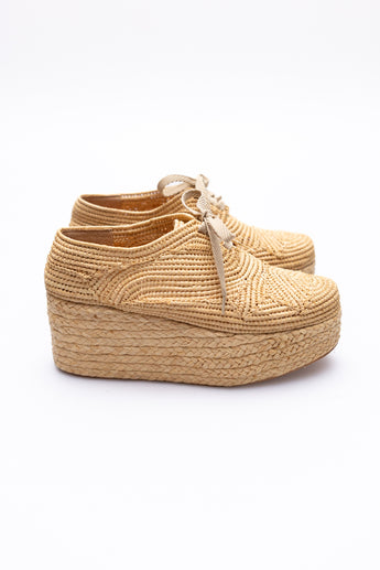 Clergerie Pinto Platform Raffia Shoes