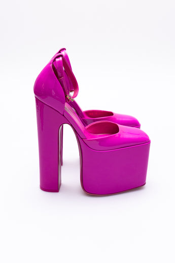 Valentino Pink PP Disco Box Platform Pumps