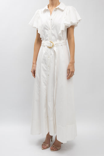 Aje Kindred Frill Sleeve Midi Dress