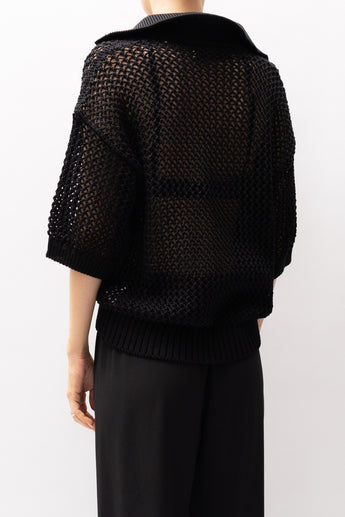 Rohe Crochet Collar Top