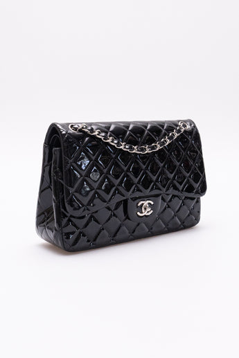 Chanel Classic Jumbo Double Flap Bag Patent Black