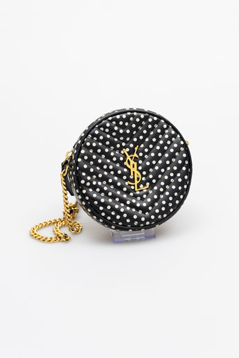 Saint Laurent Polka Dot Round Bag