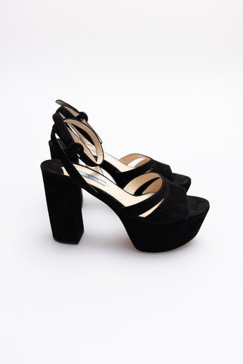 Prada Suede Platform Heels