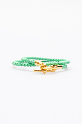 Hermes Glenan Double Tour Bracelet Green