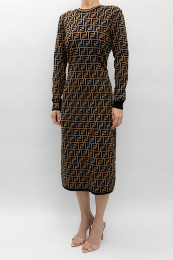 Fendi FF Logo Knit Dress