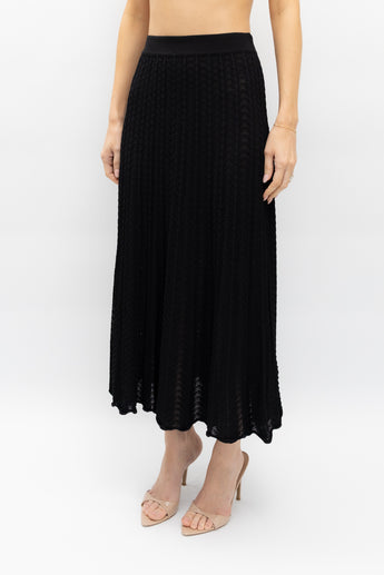 Scanlan Theodore Pleat Lace Skirt Black