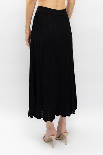 Scanlan Theodore Pleat Lace Skirt Black