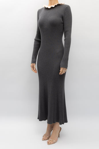 Sandro Knit Maxi Dress Grey