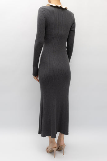 Sandro Knit Maxi Dress Grey