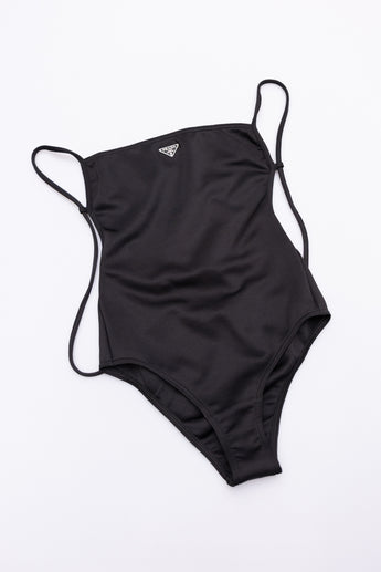 Prada Logo Open Back Swim Suit