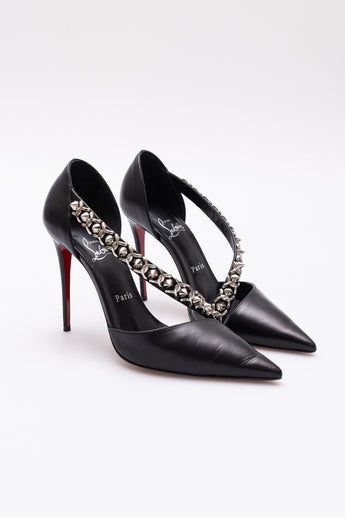 Christian Louboutin Deomina Chain Leather Pumps
