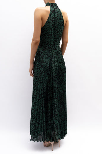 Zimmermann Sunray Belted Green Animal Print Dress
