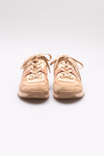 Chanel CC Interlocking Athletic Trainers Pink / Beige