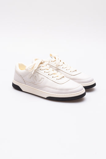 Chanel CC Logo Sneakers Buttermilk