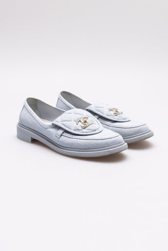 Chanel Denim CC Turnlock Loafers