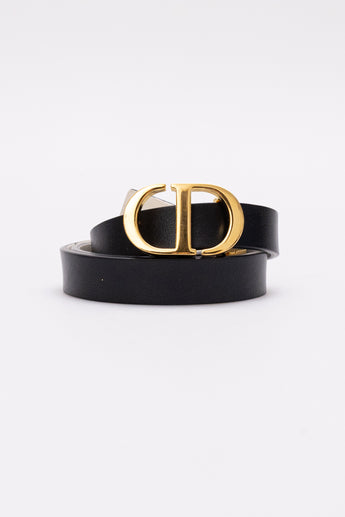 Dior 30 Montaigne Reversible Belt White / Black