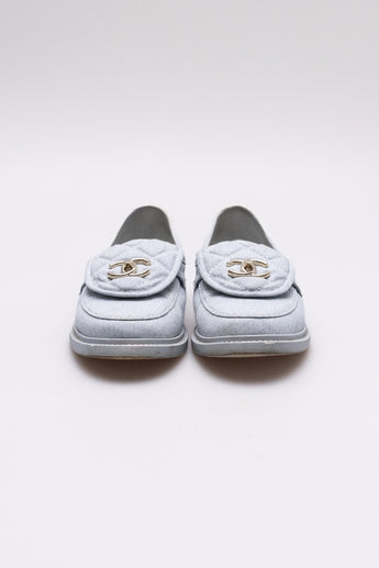 Chanel Denim CC Turnlock Loafers