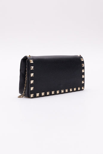 Valentino Rockstud Leather Clutch Bag Black