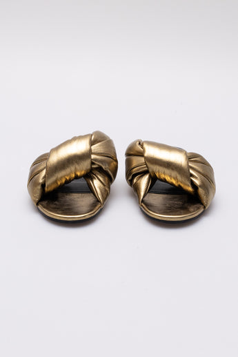 Balenciaga Drapy Sandal Metallic Gold