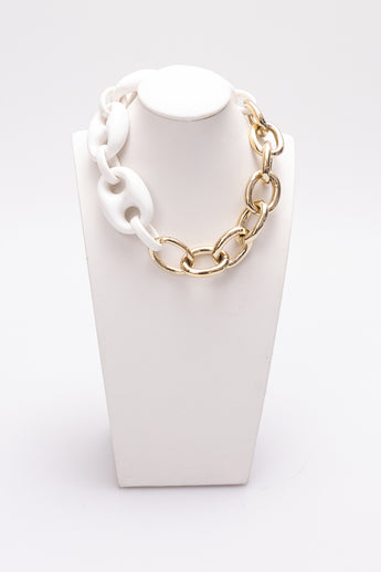 Scanlan Theodore Chunky Gold and Resin Necklace