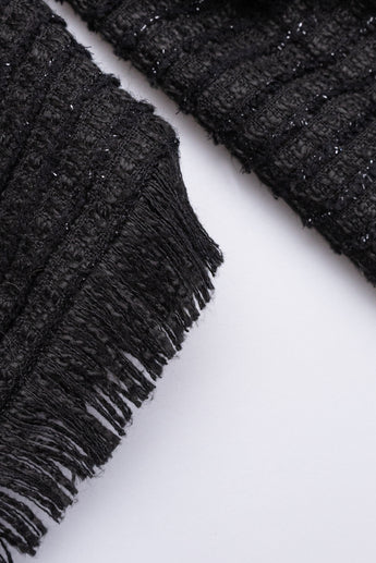 L'Agence Angelina Tweed Jacket Black
