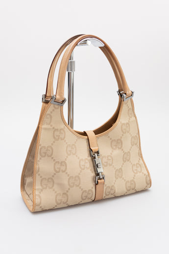 Gucci Vintage Canvas Jackie Bardot Bag