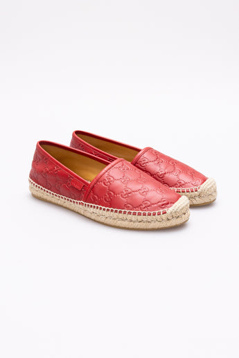 Gucci Leather Espadrilles Red