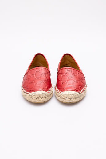Gucci Leather Espadrilles Red