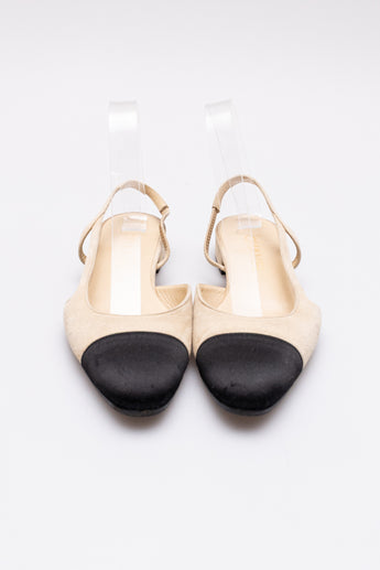 Chanel Slingbacks Beige & Black