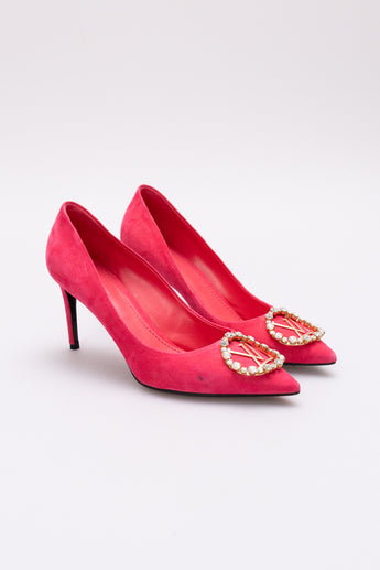 Louis Vuitton Swarovski Madeleine Pump Pink Suede