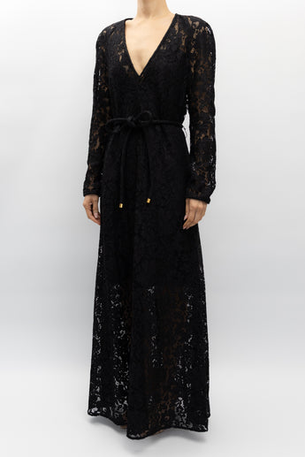 Zimmermann Matchmaker Floral Lace Dress Black