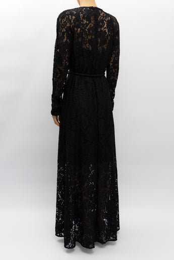 Zimmermann Matchmaker Floral Lace Dress Black