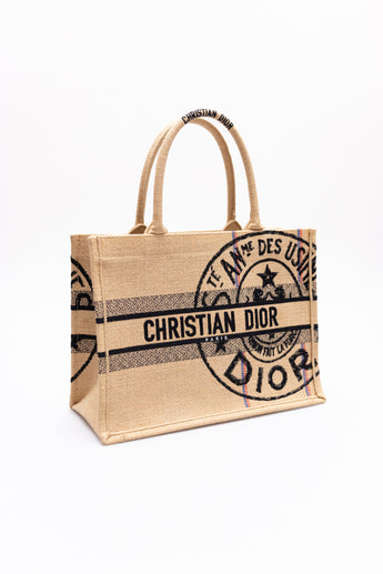 Dior Small Book Tote Jute