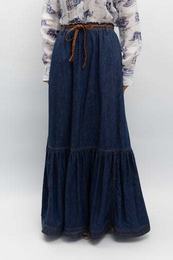 Zimmermann Moonshine Belted Tiered Skirt